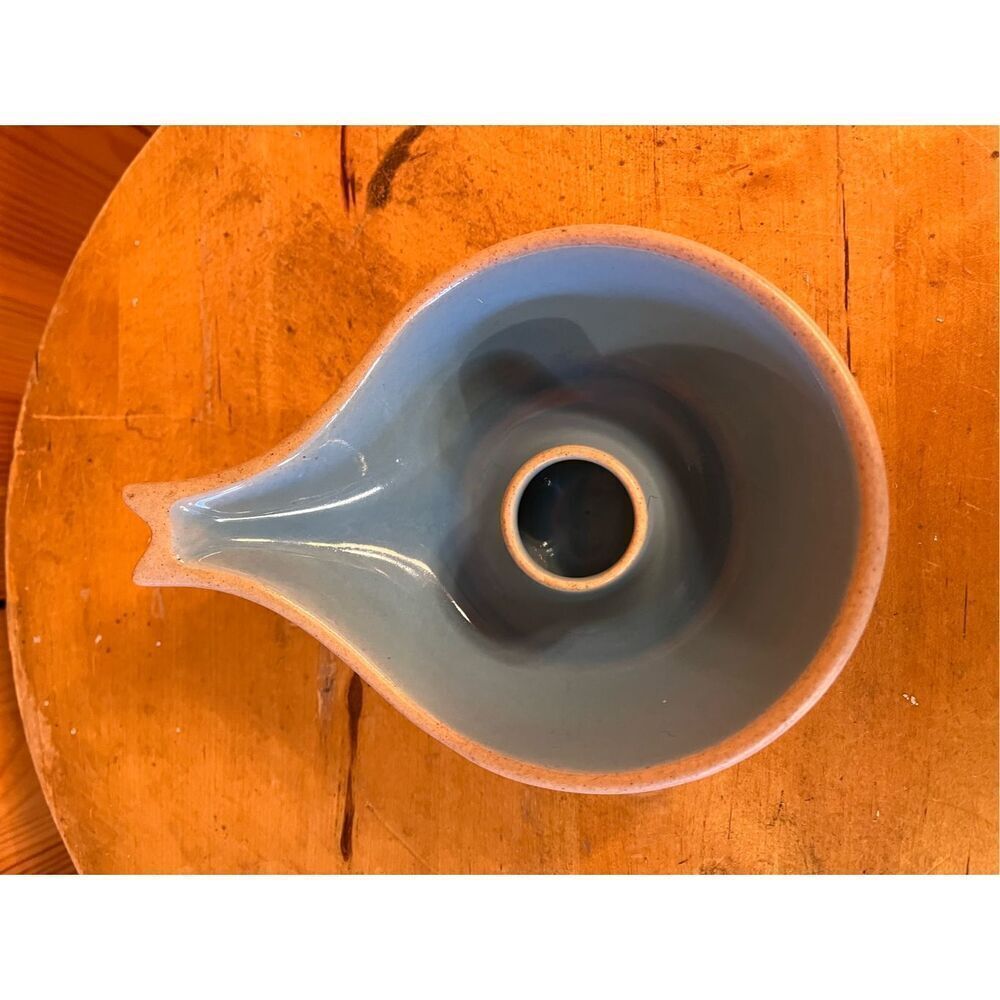 Mid Century Vintage Pigeon Forge Tennessee Fish Tail Candle Holder Pottery Blue